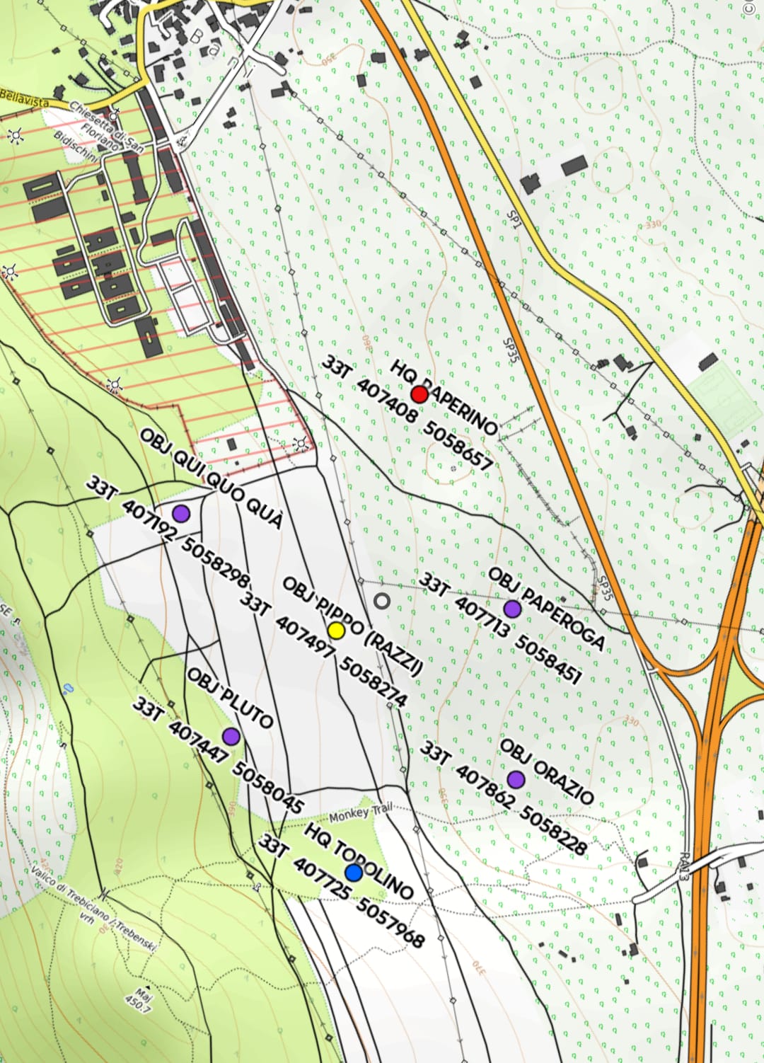 Mappa del campo — HQ e OBJ